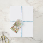 Cute Tu Bishvat Watercolor Blooming Tree Geschenkanhänger (Mit Garn)