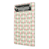 Cute Tulip Checkered Pattern | Pastel Floral Mini Klemmbrett (Gewinkelt2)