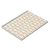 Cute Tulip Checkered Pattern | Pastel Floral Notizblock (Linke Seite)