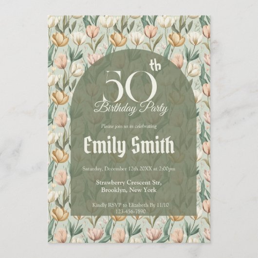 Cute Tulip Luxury Beach Party Einladung (Vorderseite)