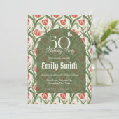 Cute Tulip Themed 20Th Birthday Einladung (Stehend Vorderseite)