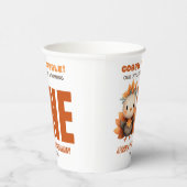 Cute Turkey Autumn Thanksgiving 1st Birthday Party Pappbecher (Rechts)