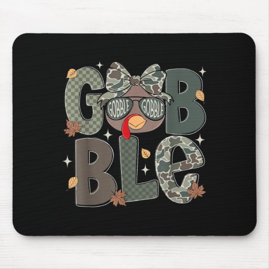 Cute Turkey Camo Happy Thanksgiving Fall Kids Boy Mousepad (Vorne)
