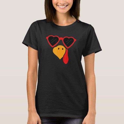 Cute Turkey Face Pilgrim Thanksgiving Costume T-Shirt (Vorderseite)