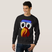 Cute Turkey Face Running Thanksgiving Marathon Sweatshirt (Vorne ganz)