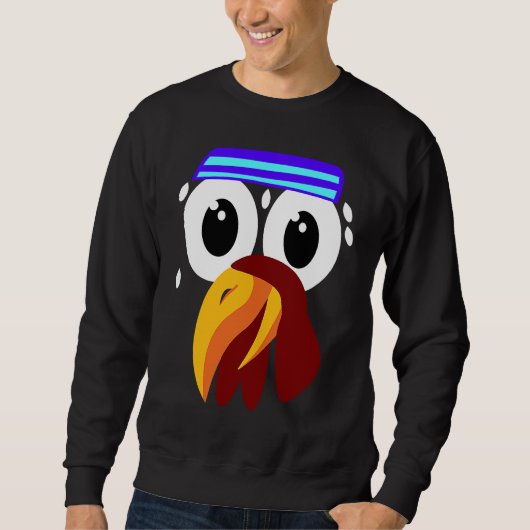 Cute Turkey Face Running Thanksgiving Marathon Sweatshirt (Vorderseite)