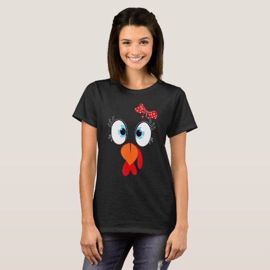 Cute Turkey Face Thanksgiving I'm Thankful Family T-Shirt (Vorne ganz)