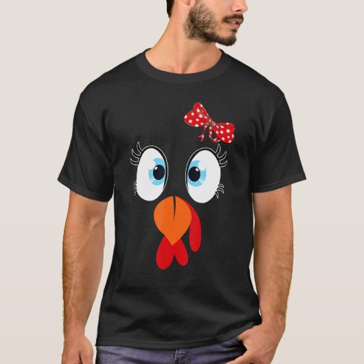Cute Turkey Face Thanksgiving I'm Thankful Family T-Shirt (Vorderseite)