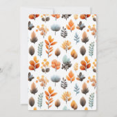 Cute Turkey Fall Foliage Thanksgiving 1st Birthday Einladung (Rückseite)