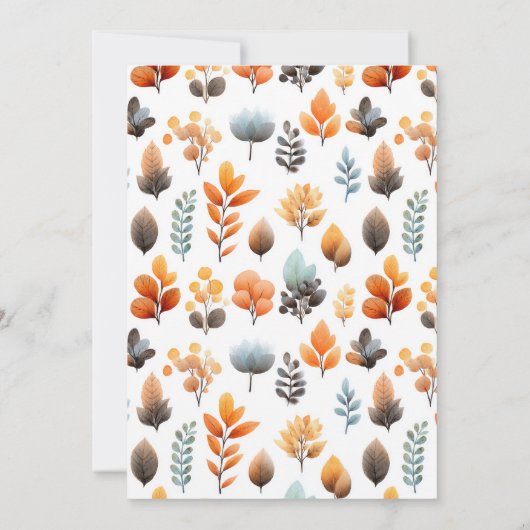 Cute Turkey Fall Foliage Thanksgiving 1st Birthday Einladung (Rückseite)