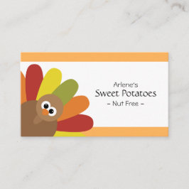 Cute Turkey Food Label Platzkarte