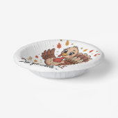 Cute Turkey & Funny Thanksgiving Vibes Pappteller (Gewinkelt)