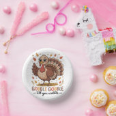 Cute Turkey & Funny Thanksgiving Vibes Pappteller (Party)