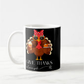 Cute Turkey Give Thanks Always Thanksgiving  Kaffeetasse (Links)