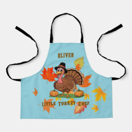 Cute Turkey Kids Apron – Little Chef Name Schürze