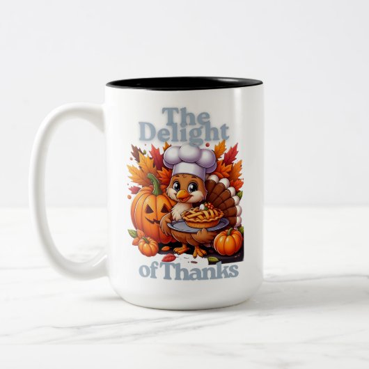 Cute Turkey Pie Thanksgiving Shirt - Fall Apparel Zweifarbige Tasse (Links)