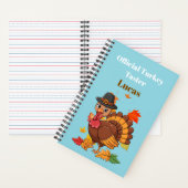 Cute Turkey Pilgrim Notebook for Kids, Personalize Notizblock (Innen)