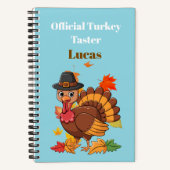 Cute Turkey Pilgrim Notebook for Kids, Personalize Notizblock (Vorderseite)