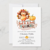 Cute Turkey Thanksgiving Baby Shower Einladung (Vorderseite)