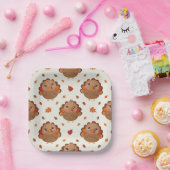 Cute Turkey, Thanksgiving Feast Paper Plate Pappteller (Party)