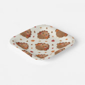 Cute Turkey, Thanksgiving Feast Paper Plate Pappteller (Gewinkelt)