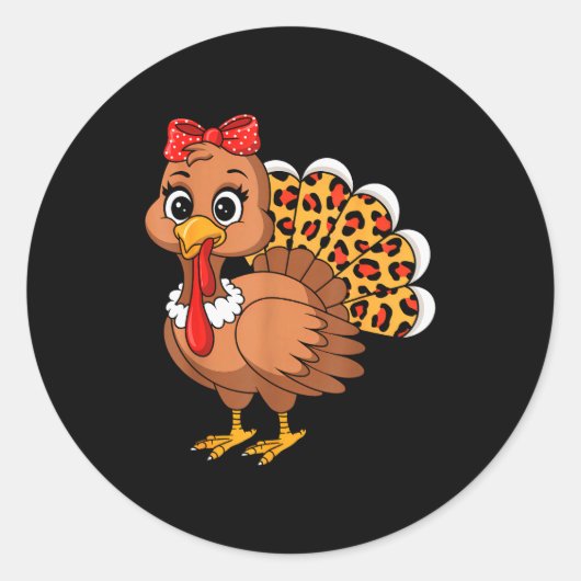 Cute Turkey Thanksgiving Lgrim Turkey Day Women Gi Runder Aufkleber (Vorderseite)