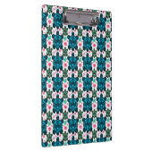 Cute Turtle and Floral Seamless Pattern  Notebook Klemmbrett (Rechts)