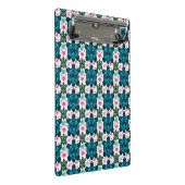 Cute Turtle and Floral Seamless Pattern  Notebook Mini Klemmbrett (Schrägansicht)