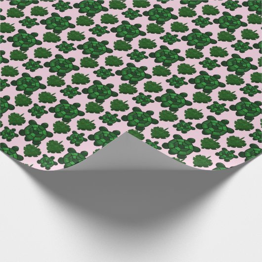 Cute turtle and monstera leaves pattern  geschenkpapier (Ecke)