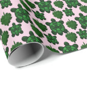 Cute turtle and monstera leaves pattern  geschenkpapier (Rolleneckpunkt)