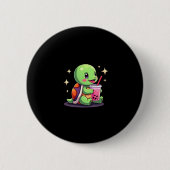 Cute turtle drinking boba. Funny Boba Turtles Love Button (Vorderseite)