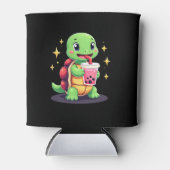 Cute turtle drinking boba. Funny Boba Turtles Love Dosenkühler (Vorderseite)