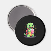 Cute turtle drinking boba. Funny Boba Turtles Love Magnet (Vorderseite/Rückseite)