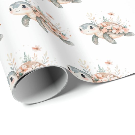 Cute Turtle Geschenkpapier (Rolleneckpunkt)