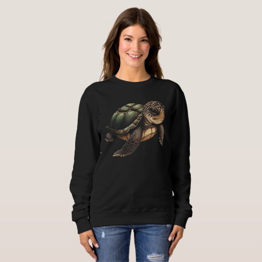 Cute Turtle Illustration Sweatshirt (Vorne ganz)