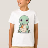 Cute Turtle Kids T-Shirt Kawaii Animal Design (Vorderseite)