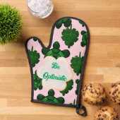 Cute Turtle Leaves Seamless Pattern, Tropical  Ofenhandschuh (Oben unten)