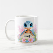 Cute Turtle Personalized Custom Name Animal Kaffeetasse (Links)