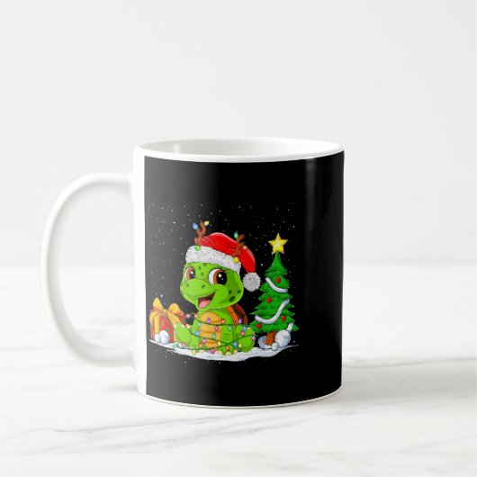 Cute Turtle Santa Christmas Tree Lights Xmas Pajam Kaffeetasse (Links)