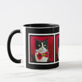 Cute Tuxedo Cat Christmas Mug Tasse (Links)