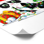 Cute Tuxedo Cat Santa Christmas Tree Lights Xmas T Poster (Ecke)