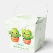 Cute Twin Cactus Baby Shower Geschenkschachtel (Vorderseite)