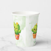 Cute Twin Cactus Baby Shower Pappbecher (Rechts)