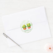 Cute Twin Cactus Baby Shower Runder Aufkleber (Umschlag)