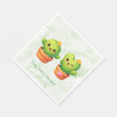 Cute Twin Cactus Baby Shower Serviette (Ecke)