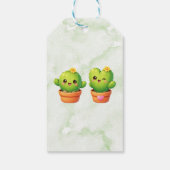 Cute Twin Cactus Baby Shower Thank You Geschenkanhänger (Rückseite)