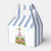 Cute Twin Happy Birthday Gable Favor Box Pink Blue Geschenkschachtel (Rückseite)