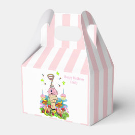 Cute Twin Happy Birthday Gable Favor Box Pink Blue Geschenkschachtel
