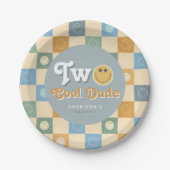 Cute Two Cool Dude Boys 2nd Birthday Pappteller (Vorderseite)