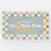 Cute Two Cool Dude Boys 2nd Birthday Welcome Banner (Horizontal)